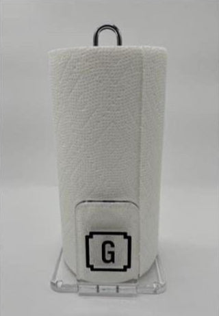 Personalized clear acrylic monogramed paper towel dispenser
