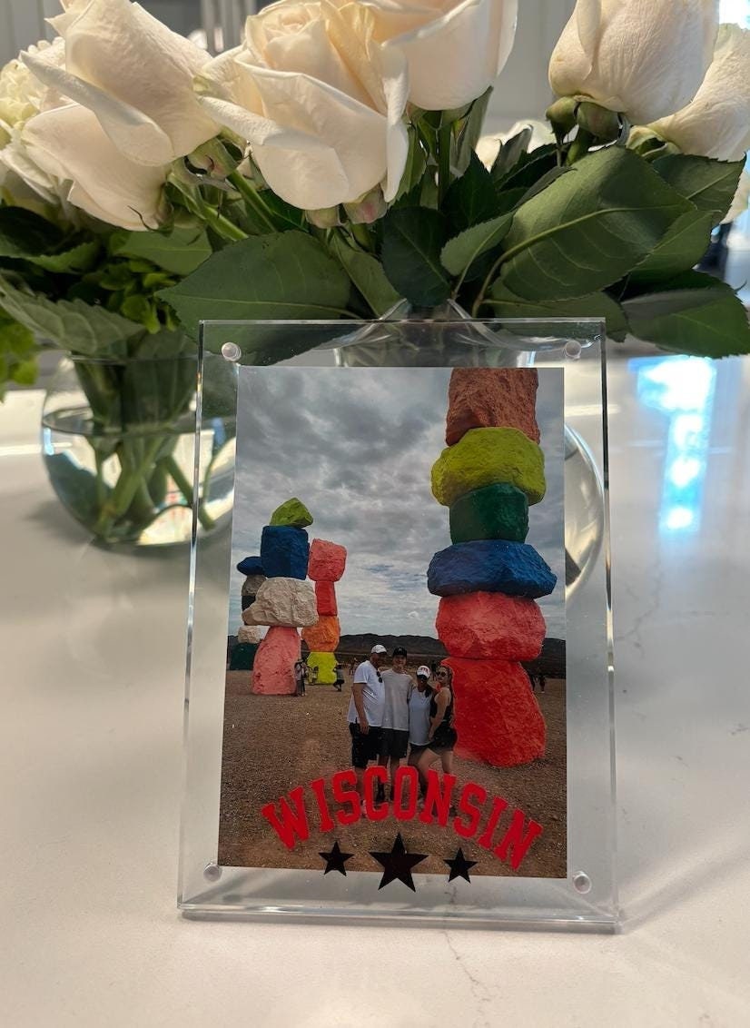 Personalized 5" x 7" acrylic magnetic frame with your college