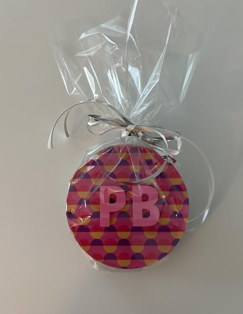 Personalized 4" clear acrylic round groovy monogrammed coasters - set of 4