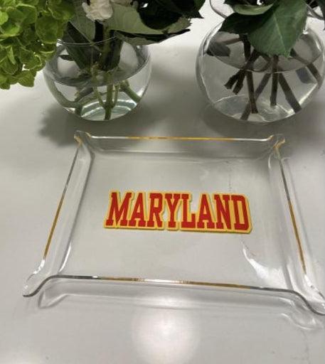 Personalized 6" x 8" acrylic Pinch Tray with your college in bold permanent vinyl
