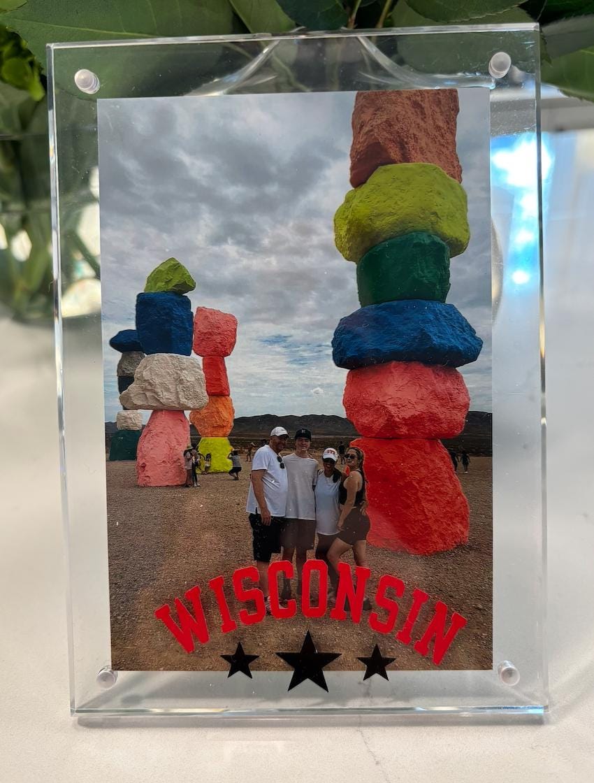 Personalized 5" x 7" acrylic magnetic frame with your college