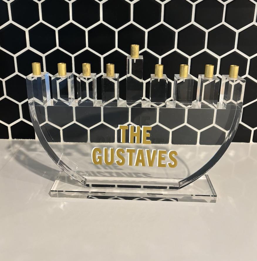 Personalized acrylic menorah