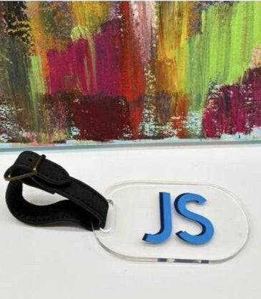 Personalized clear acrylic luggage tag