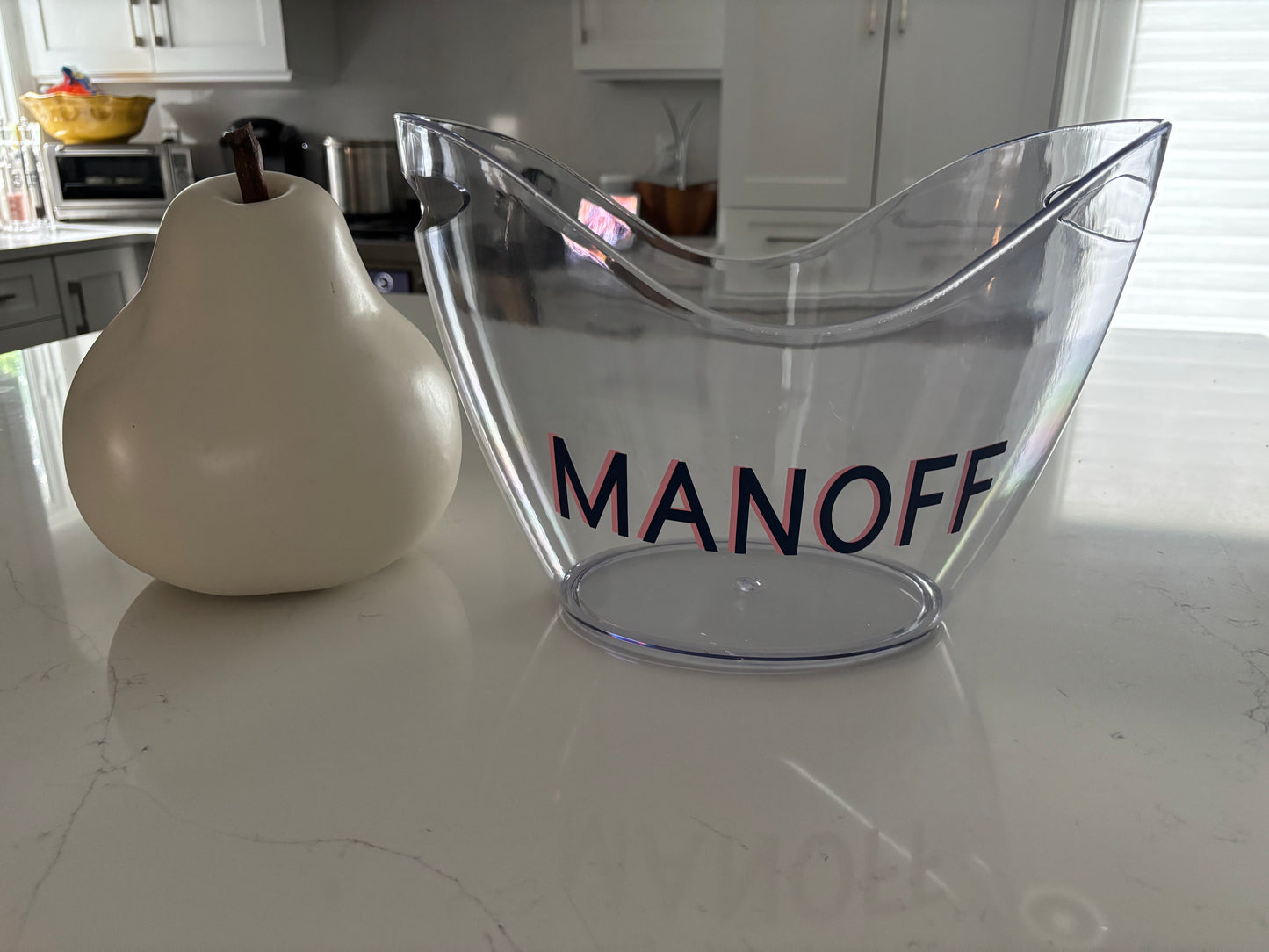 Personalized clear acrylic large 8 L ice bucket -MANOFF