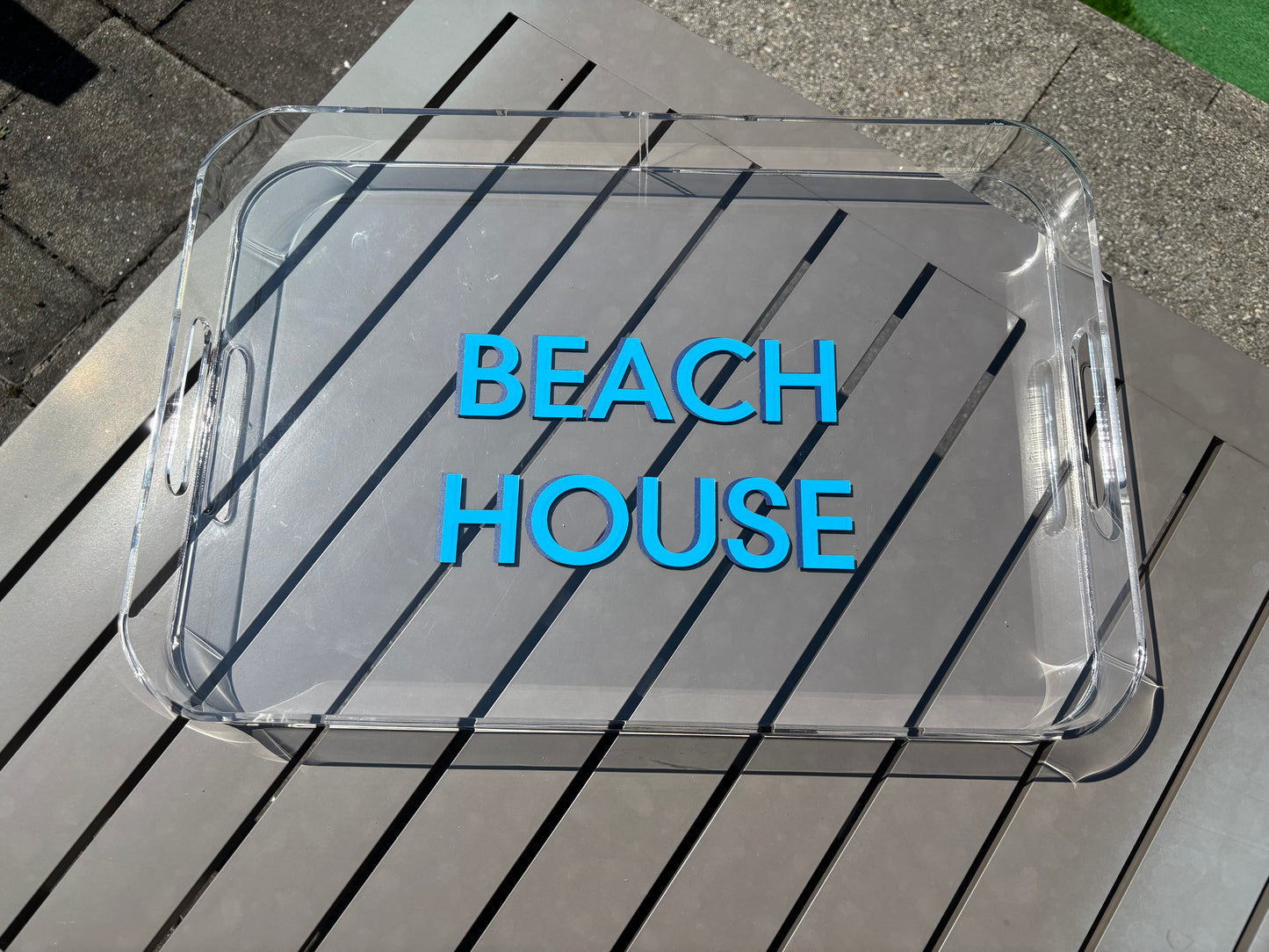 Customizable 11" x 14" rounded edge acrylic serving tray