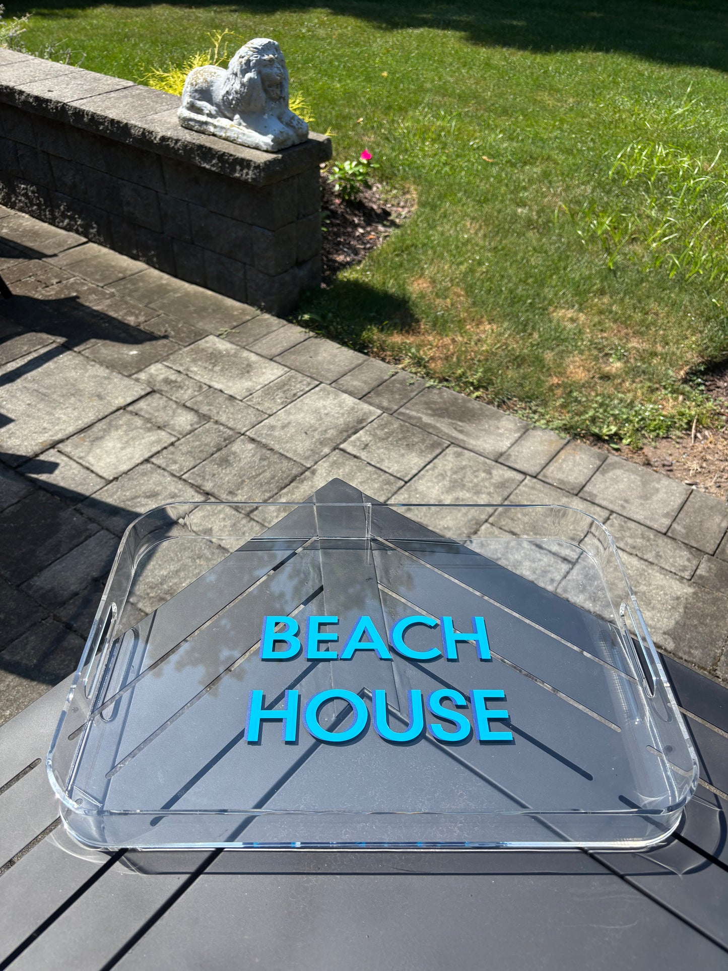 Customizable 11" x 14" rounded edge acrylic serving tray
