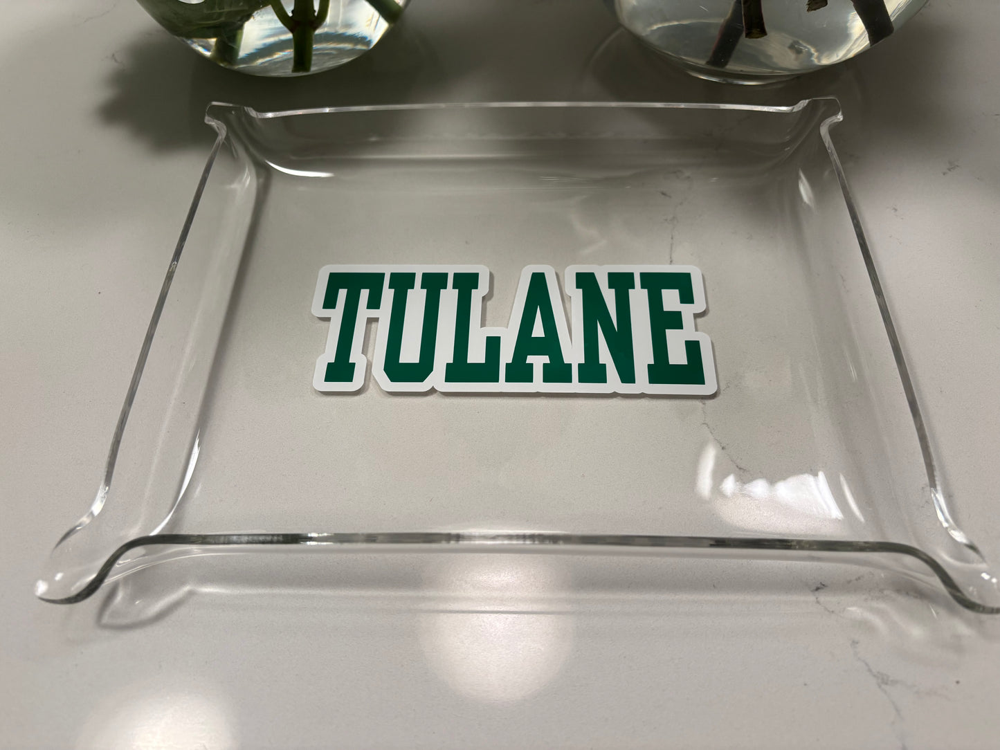 Personalized 6" x 8" clear acrylic Pinch Tray - TULANE