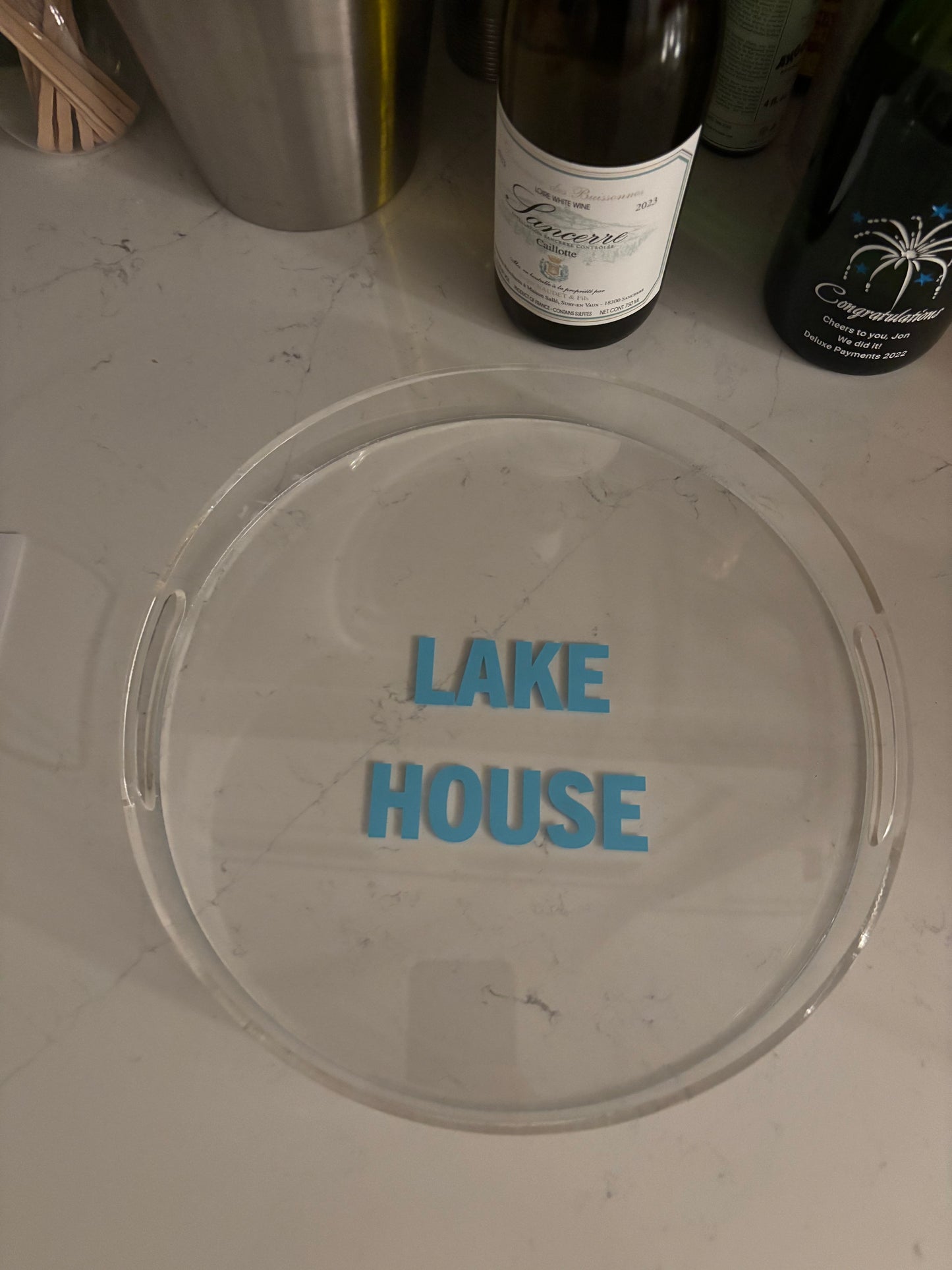 Personalized 13” acrylic round tray