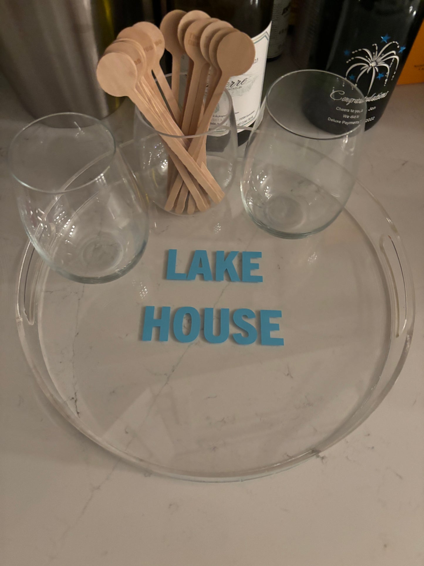 Personalized 13” acrylic round tray