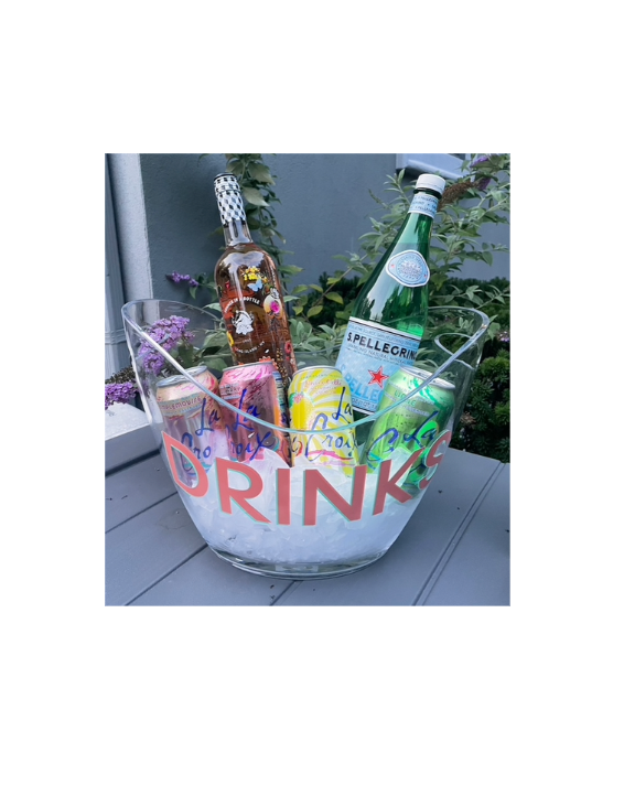 Personalized clear acrylic large 8 L ice bucket - DRINKS