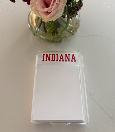 Personalized clear acrylic college memo holder (4" x 6" paper included)
