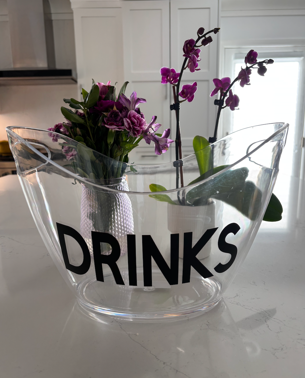 Personalized clear acrylic large 8 L ice bucket -DRINKS
