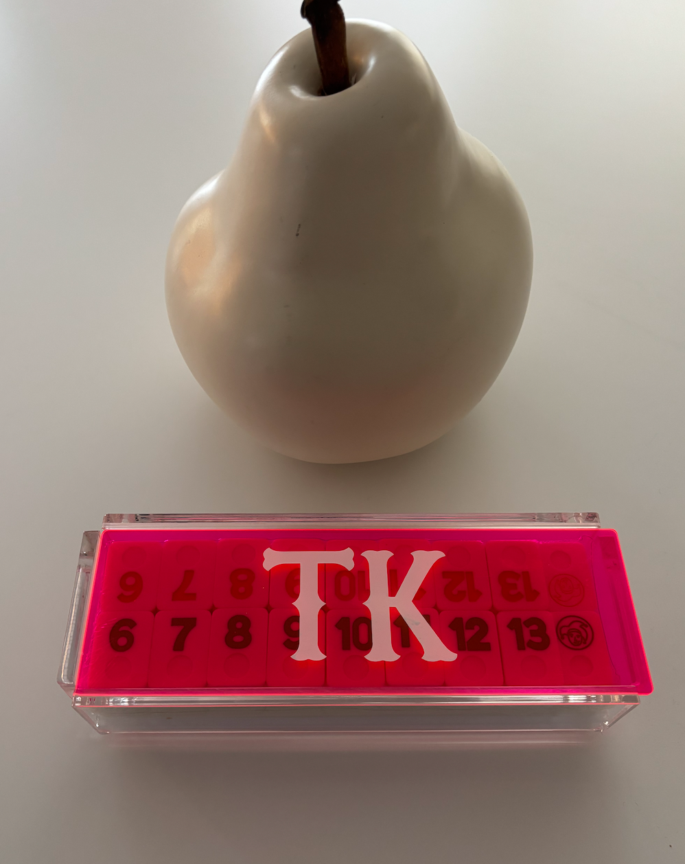 Personalized acrylic rummikub set - transparent pink