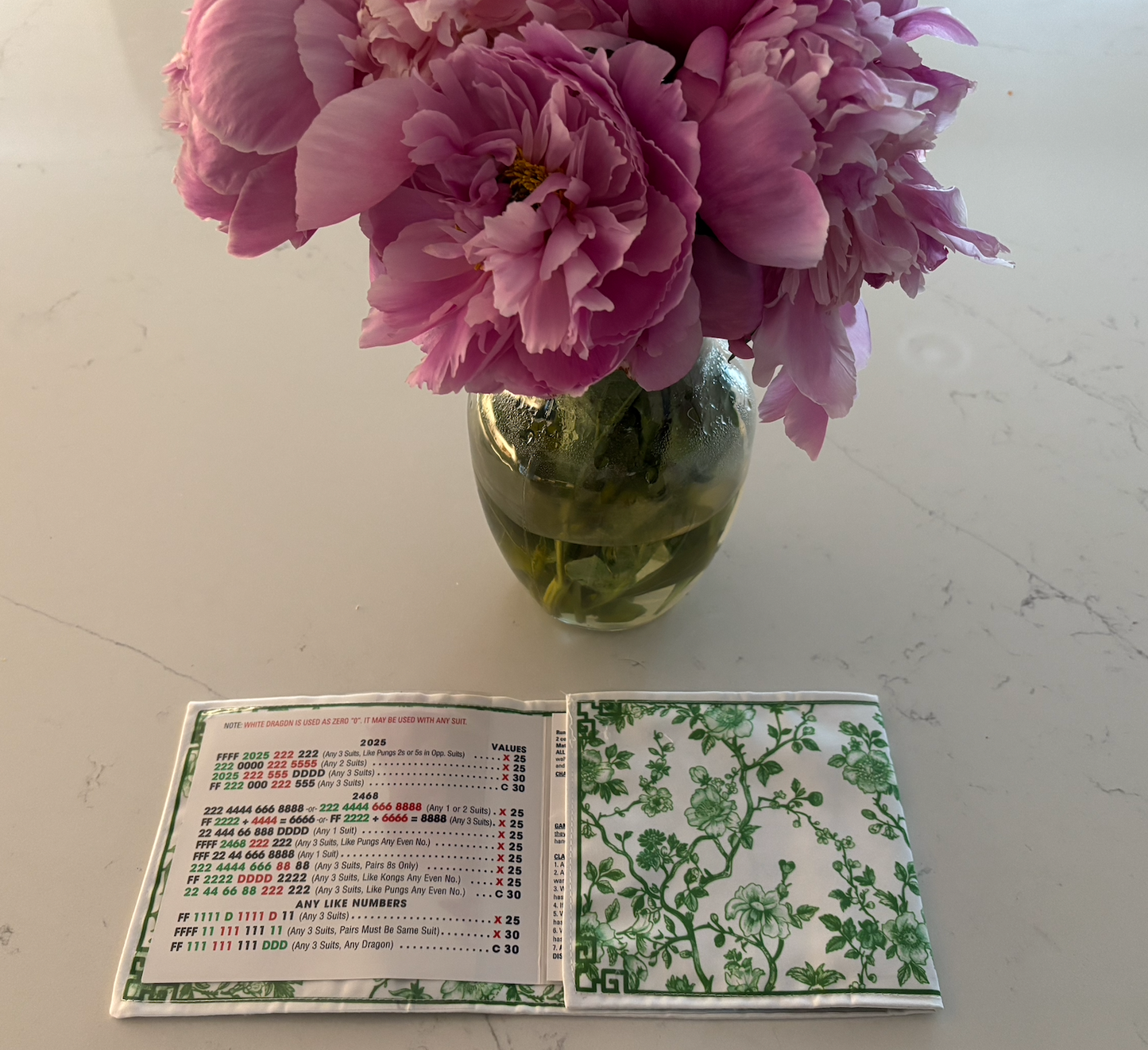 Personalized mahjong card holder - green