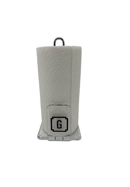 Personalized clear acrylic monogramed paper towel dispenser