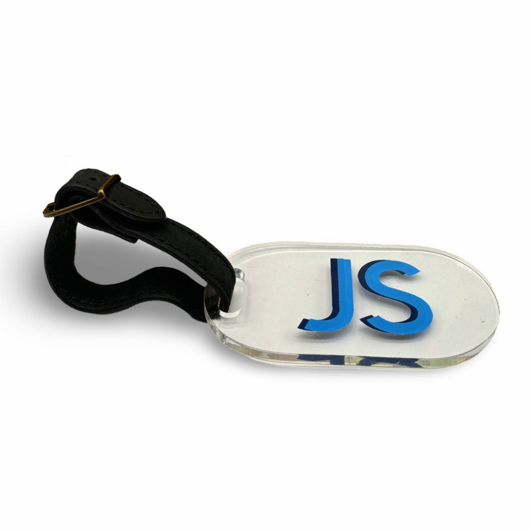 Personalized clear acrylic luggage tag