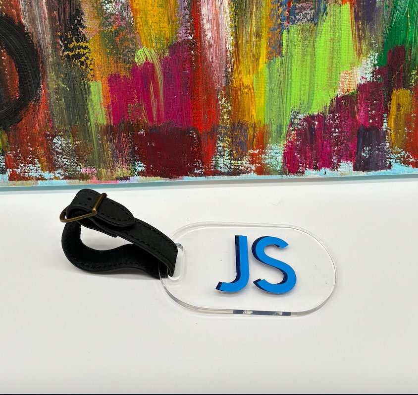 Personalized clear acrylic luggage tag