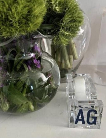 Personalized acrylic tape dispenser (tape not included)- 2 letter monogram