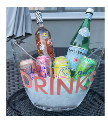 Personalized clear acrylic large 8 L ice bucket - DRINKS