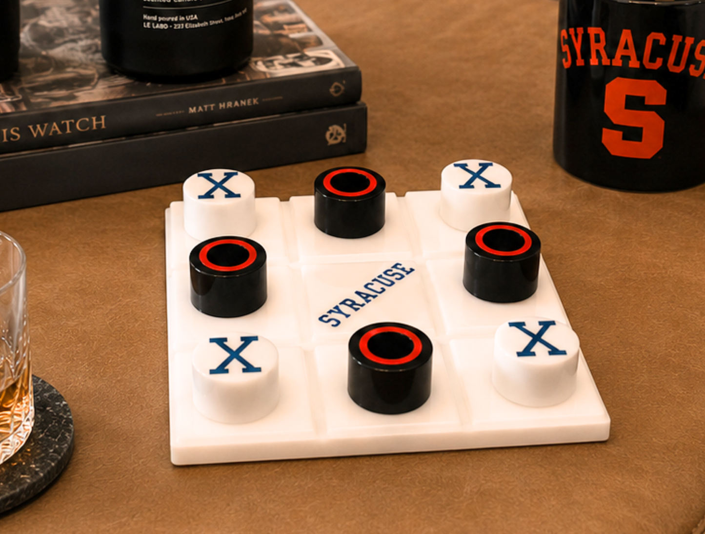 Personalized marble tic tac toe set