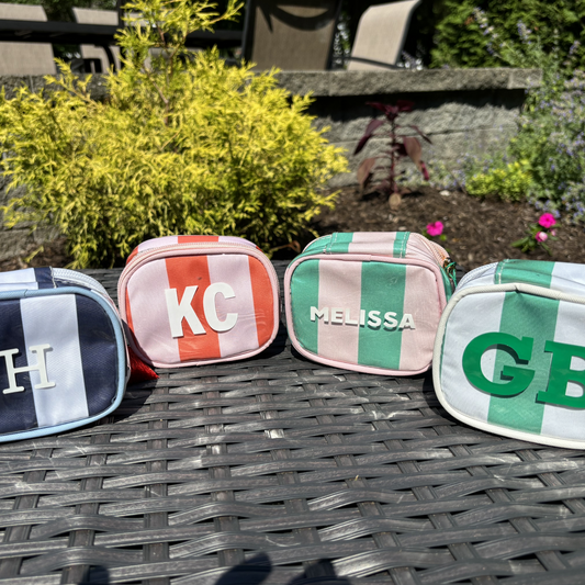 Personalized coated travel jewelry bag with tassel closure- 4 colors available