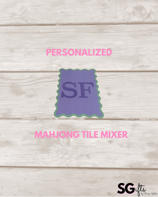 Personalized lilac scalloped mahjong shuffler/mixer
