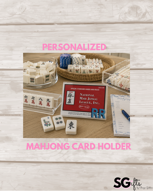 Personalized clear mahjong card holder