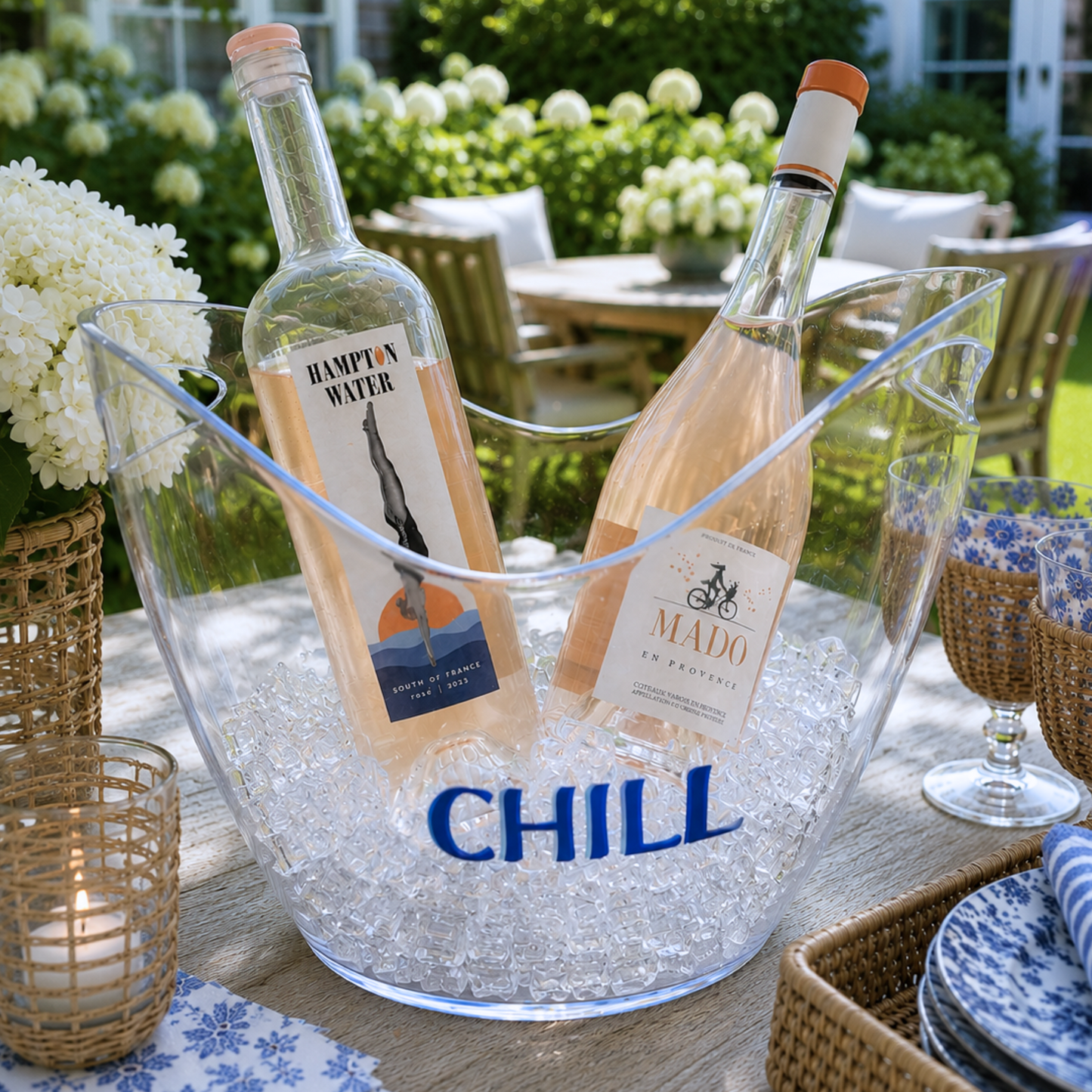 Personalized clear acrylic large 8 L ice bucket - CHILL