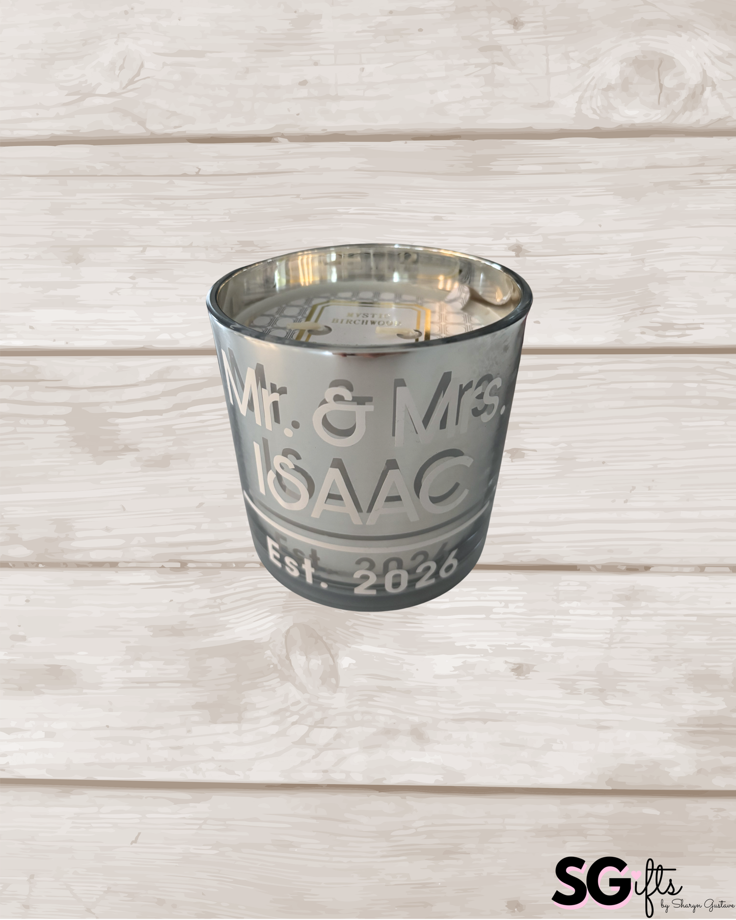 Personalized candle - mystic birchwood - 40 ounce
