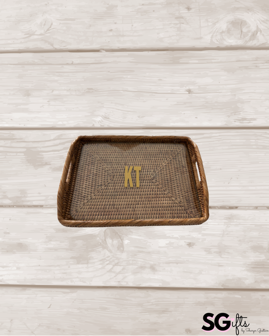 Pesonalized 14"x10"x1" tray with glass insert - smaller size