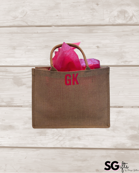Personalized raffia beach bag 11" x 15" x 5"