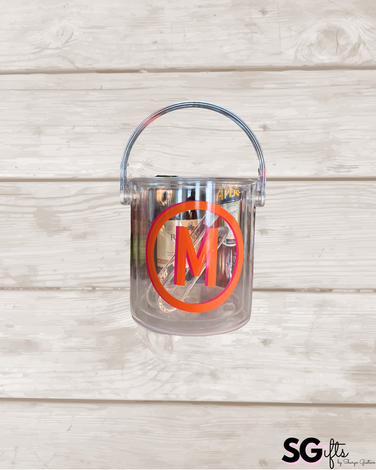 Personalized acrylic 1 1/2 quart ice bucket