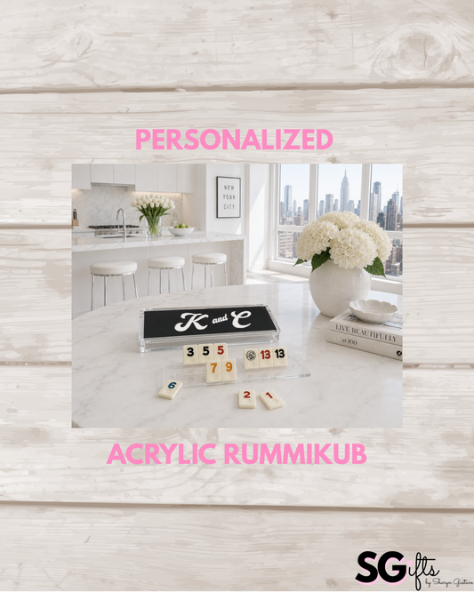Personalized acrylic rummikub set -opaque black