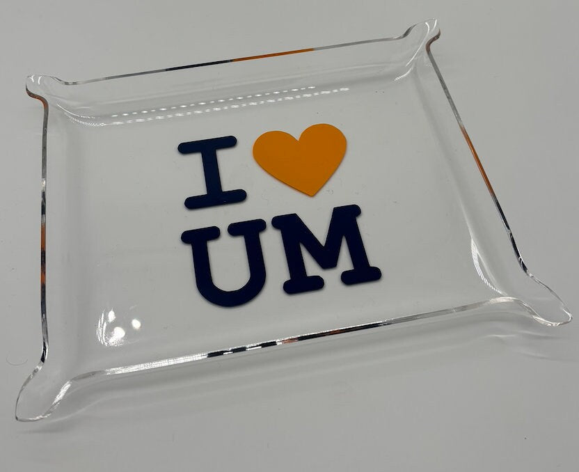 i heart my College 6" x 8" acrylic Pinch Tray - Michigan University