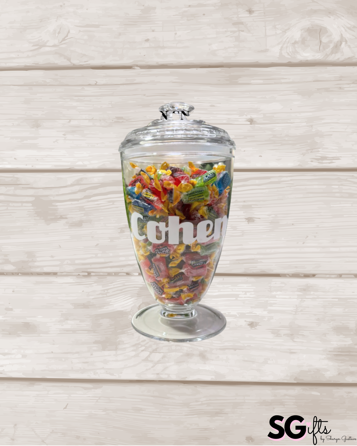Personalized 6" x 12" clear acrylic tall candy jar (Copy)