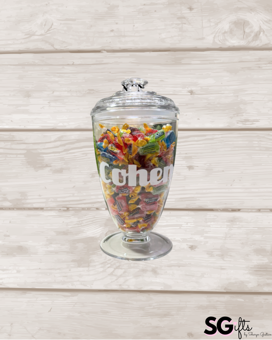 Personalized 6" x 12" clear acrylic tall candy jar (Copy)