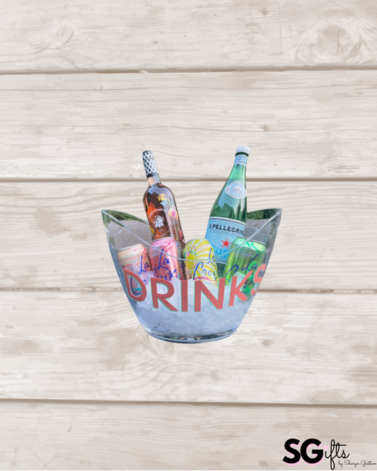 Personalized clear acrylic large 8 L ice bucket - DRINKS