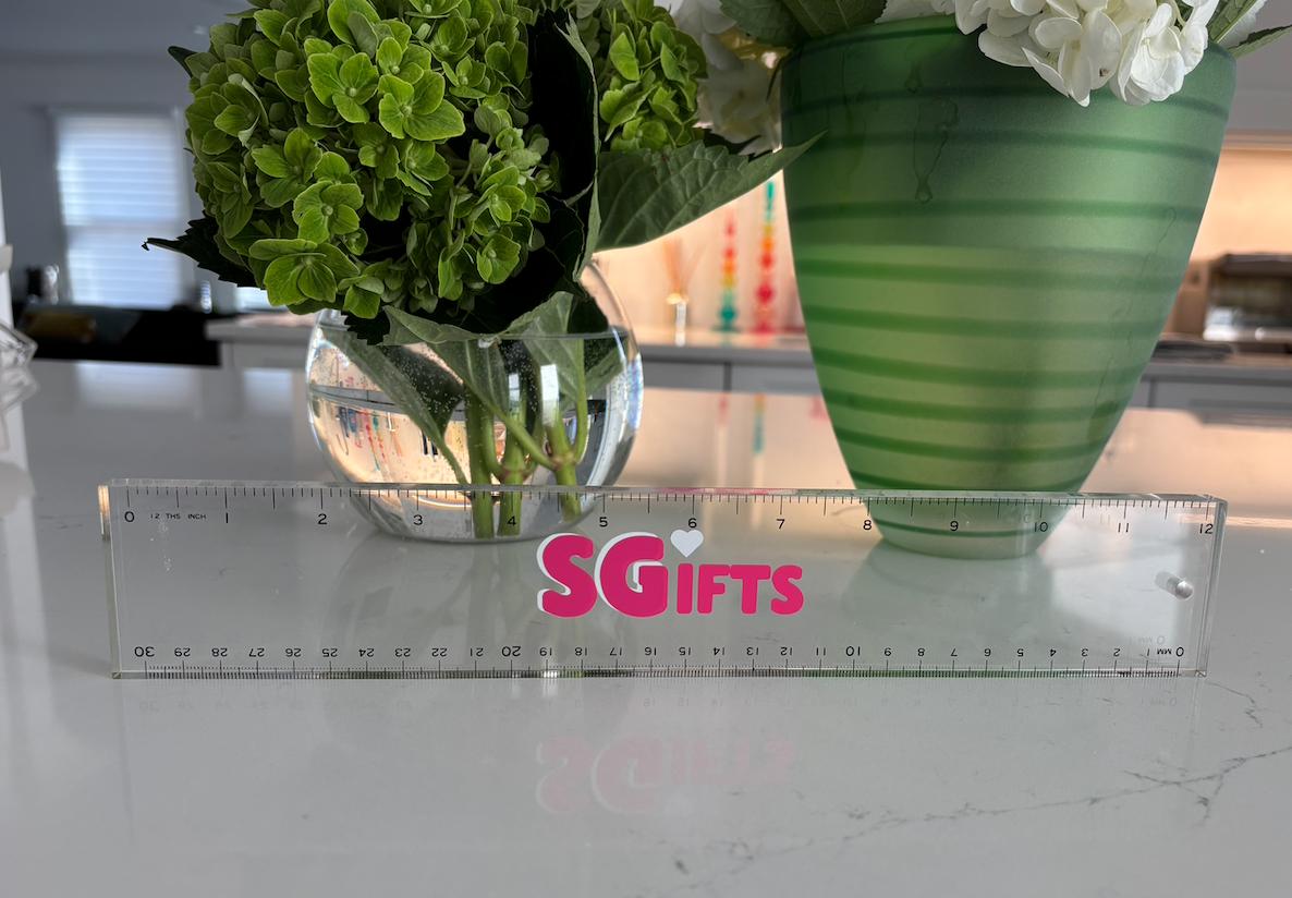 Personalized clear acrylic ruler