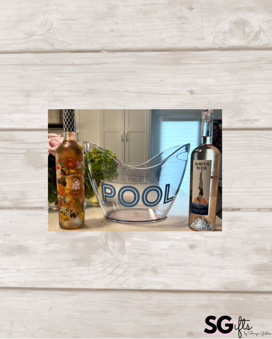 Personalized clear acrylic large 8 L ice bucket  - POOL