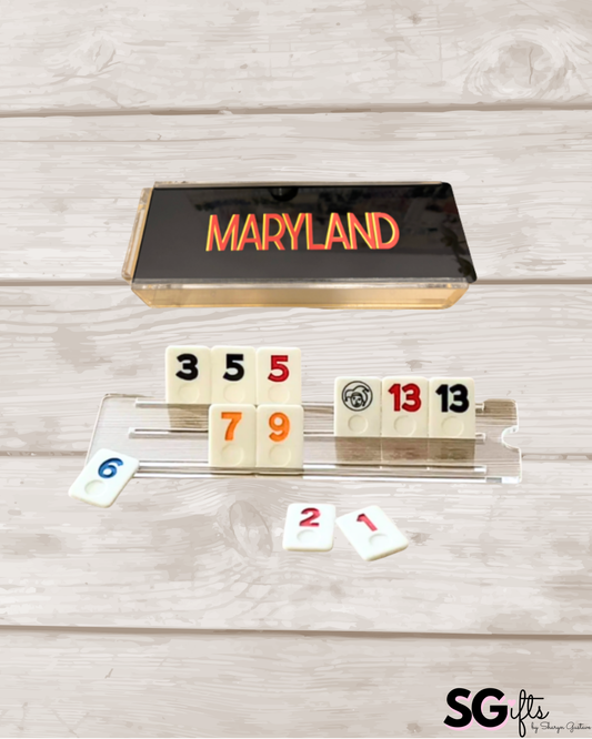 Personalized acrylic rummikub set -opaque black