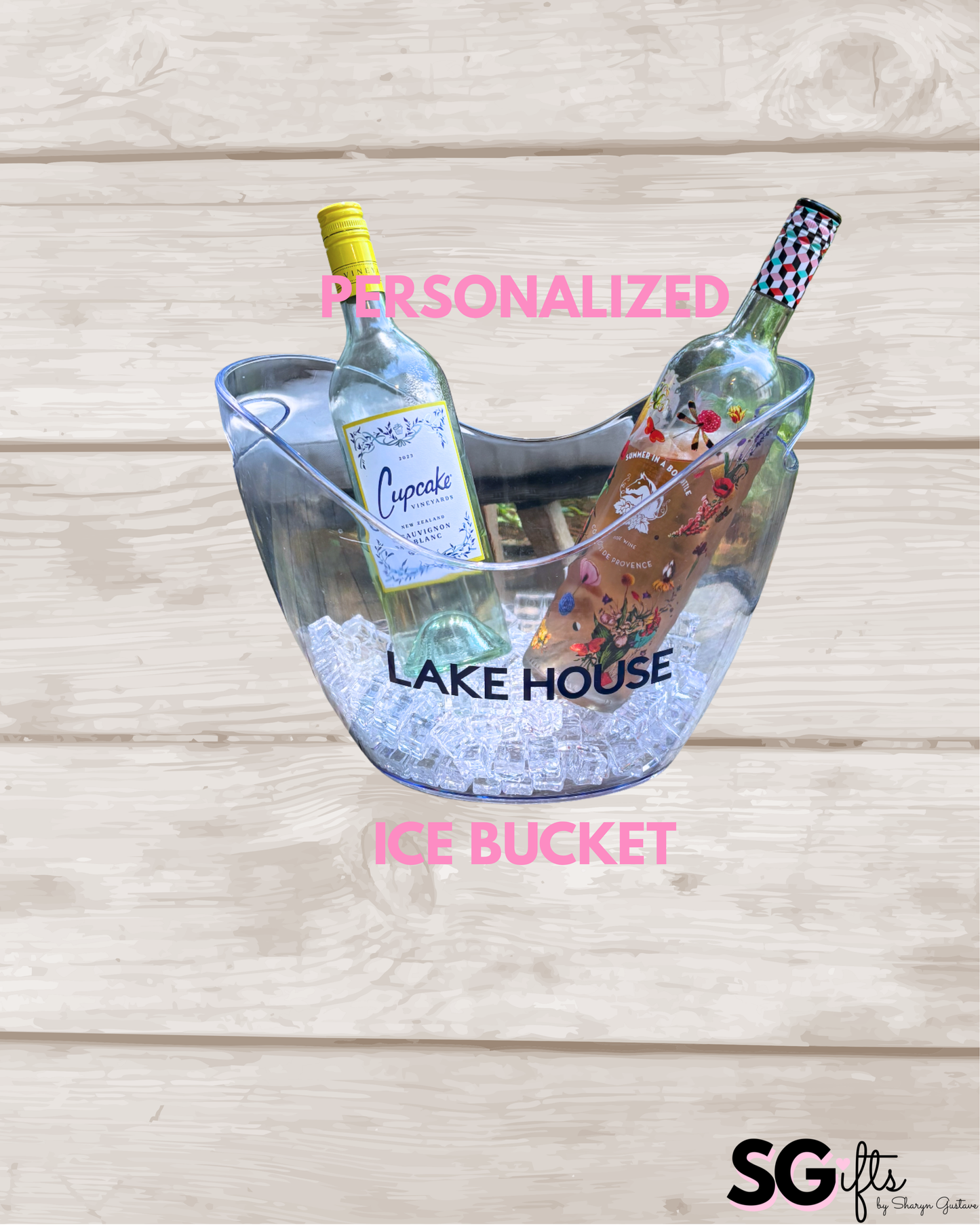 Personalized acrylic 8 L ice bucket - Lake House
