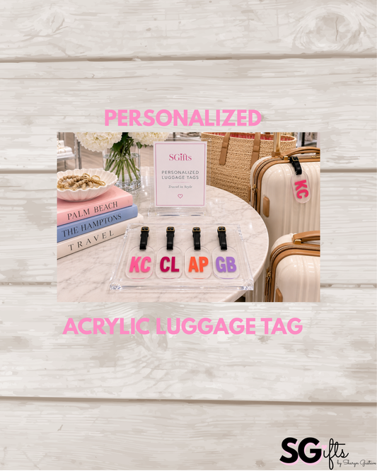 Personalized clear acrylic luggage tag