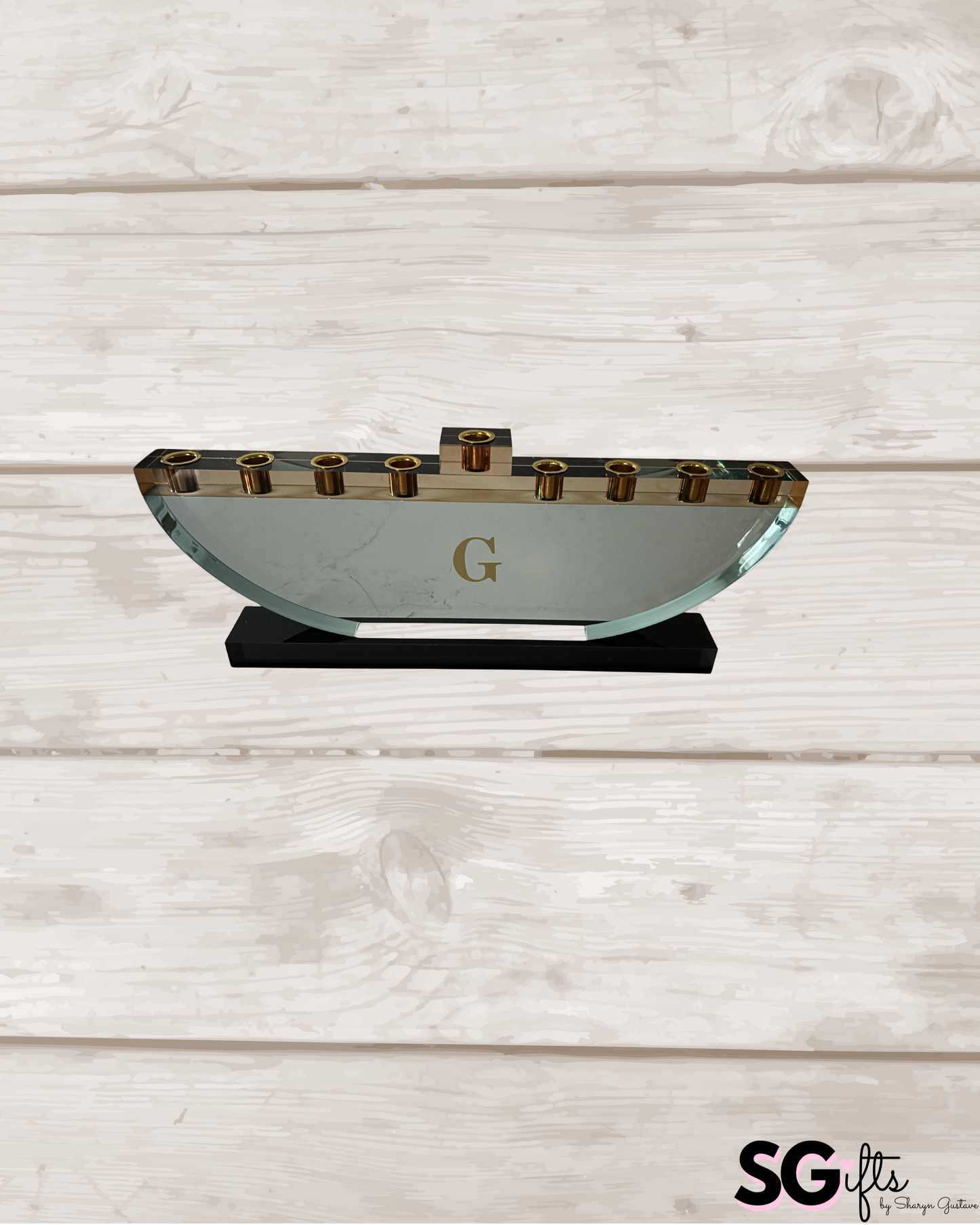 Personalized turquoise acrylic menorah