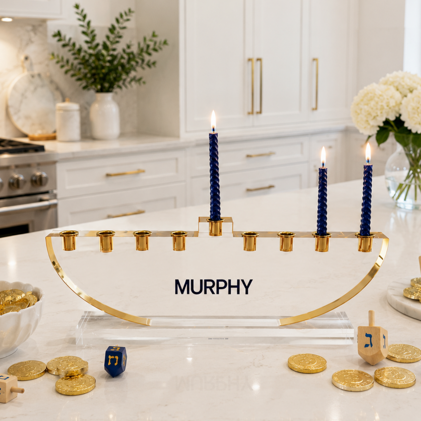 Personalized acrylic menorah