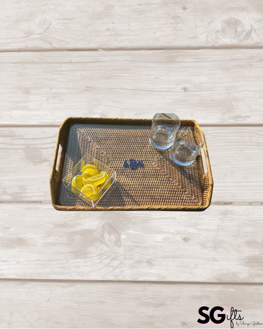 Pesonalized 17"x12"x1"  tray with glass insert