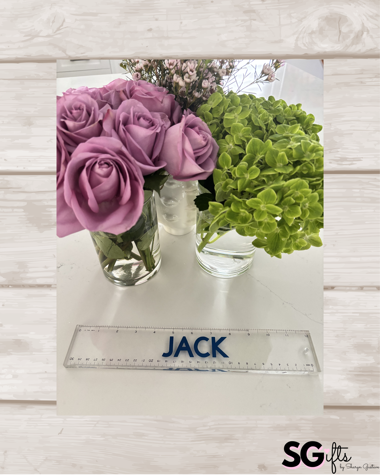 Personalized clear acrylic ruler