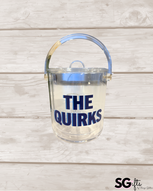 Personalized clear acrylic 1 1/2 qt double wall ice bucket - The Quirks