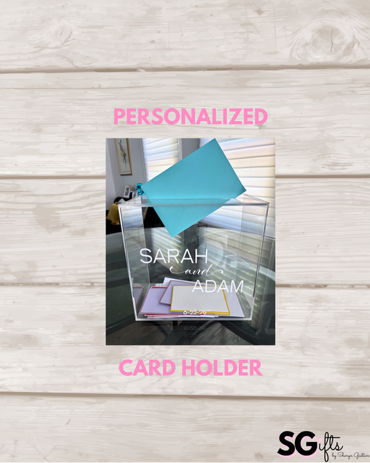 Personalized 10"x 10" x 5.5" clear acrylic card box