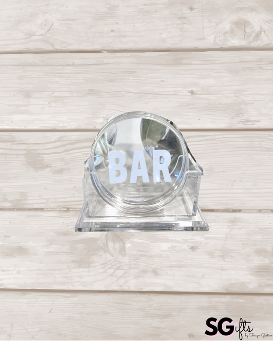Personalized acrylic round BAR coasters - set of 4
