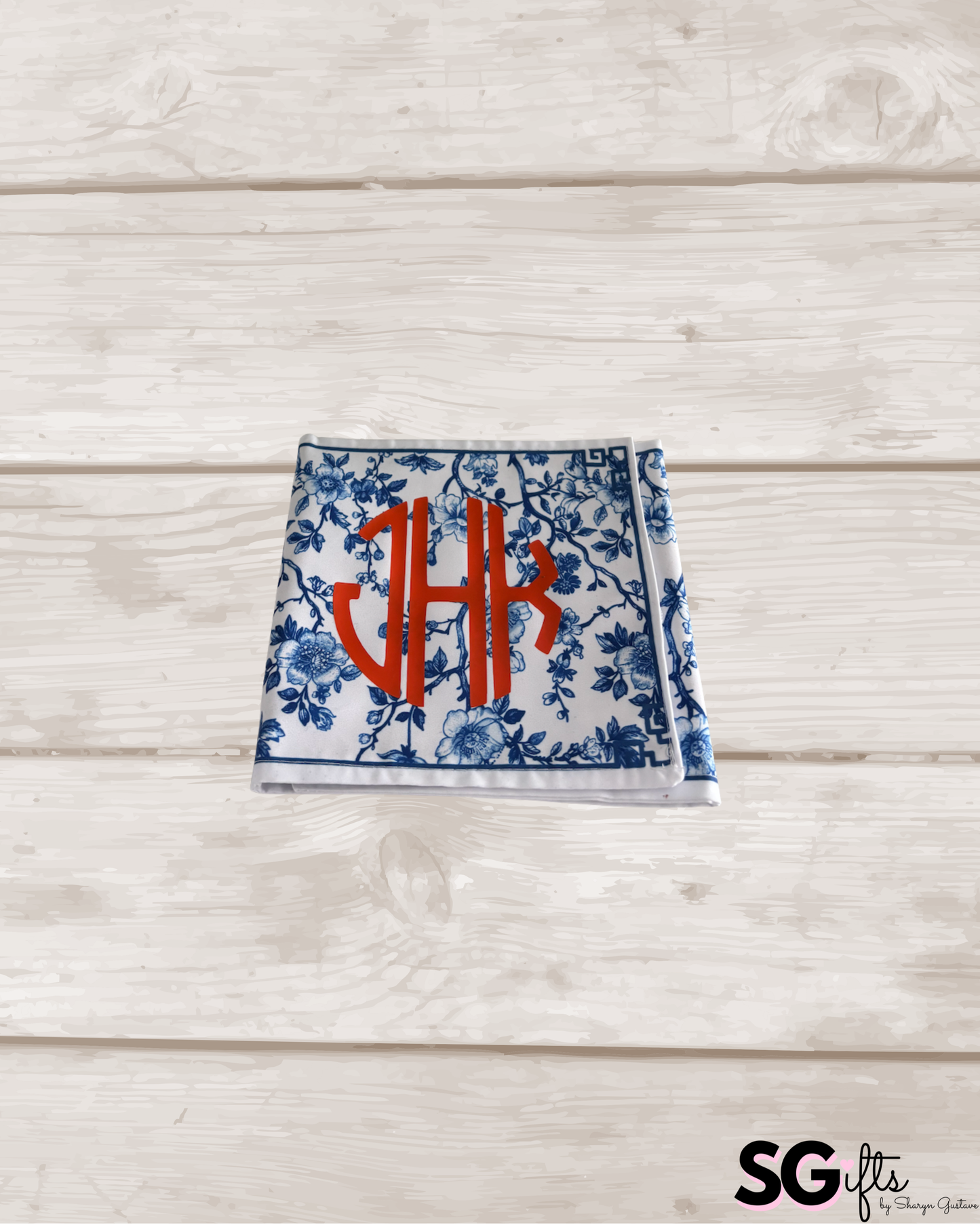 Personalized mahjong card holder - blue